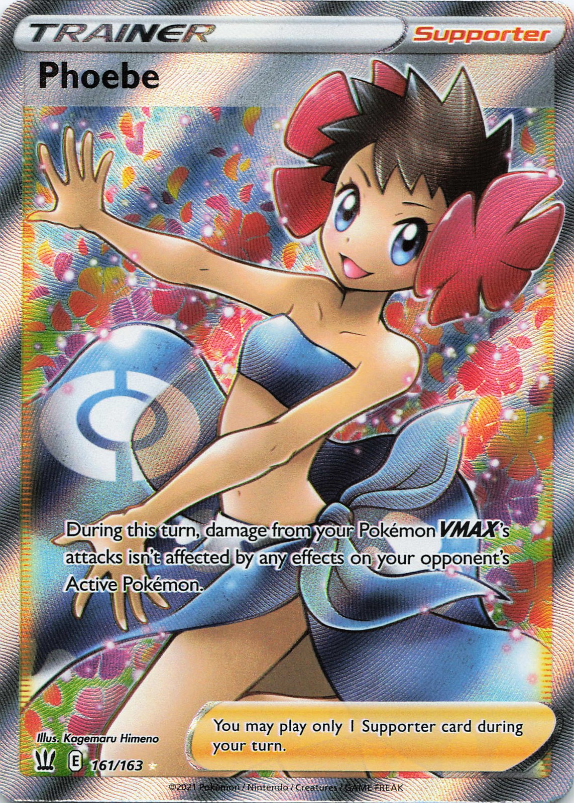 Pokemon Phoebe (Full Art) Ultra Rare  SWSH05: Battle Styles #161/163 NM