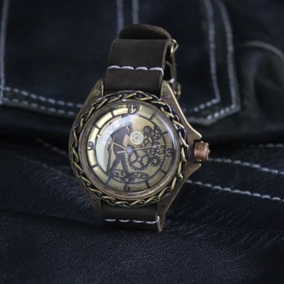 Steampunk Watch Vostok Komandirskie 2409 ussr Vintage Handmade leather strap
