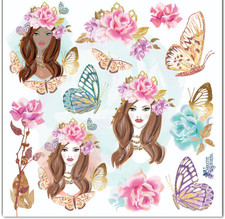 Violette Stickers Butterfly Girl Craft Planner Supply Scrapbook