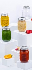 Paksh Mason Jars 5 Pack 16oz Regular Mouth w/Lids Airtight Glass