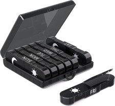 Weekly 7-Day Pill Organizer AM/PM Portable Travel Pill Box Container