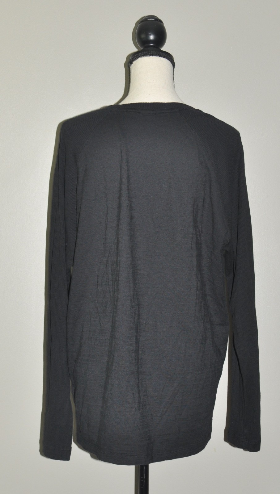 HUGO BOSS Men's XXXL Black Ribbed Panel Sassari Long Sleeve Tee Shirt 3XL Cotton