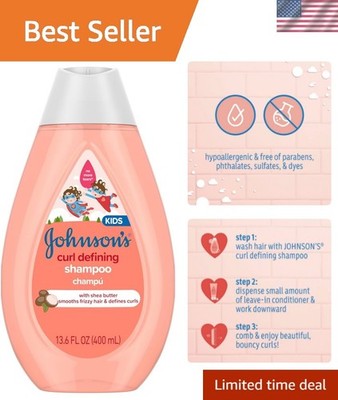 Johnson's Kids' Curl Defining Shampoo with Shea Butter, Cleanses, Smooths Fri...