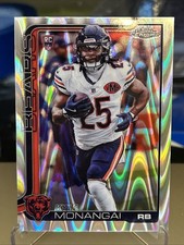 2025 Topps Chrome Football #382 Kyle Monangai RayWave Refractor RC Rookie Bears