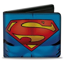 Bi-Fold Wallet Superman Galactic Battle Chest Logo Blue/Red/Yellow (US IMPORT)
