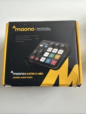 MAONO G1 Neo Audio Mixer, RGB PC Mixer for Streaming, XLR Interface
