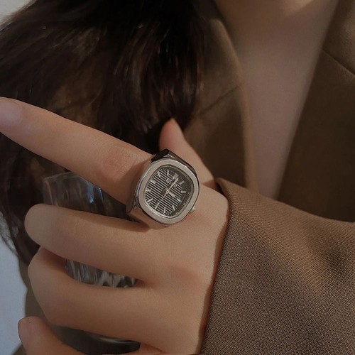 Mini Paar-Ring-Uhr Einfach Quarz-Uhr Kreativ Finger-Ring-Uhr Männer Frauen - Picture 7 of 17