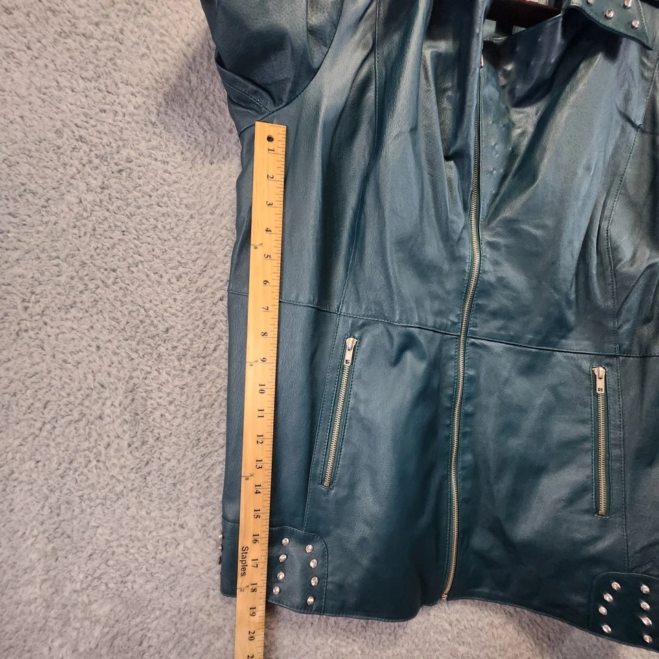 Roamans кожи с заклепками полный молнии куртка женщин 20 Вт молнии карманы Streetwear - Изображение 3 из 4