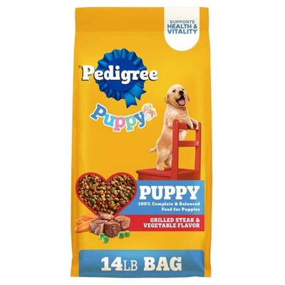 Grilled Vegetable, Steak, Beef and Red Meat Flavor Puppy Dry Dog Food - 14lbs