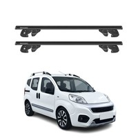DachträGer GrundtäGer FüR Fiat Qubo 2008-2021 Aluminium 90Kg TÜV Schwarz 2Tlg