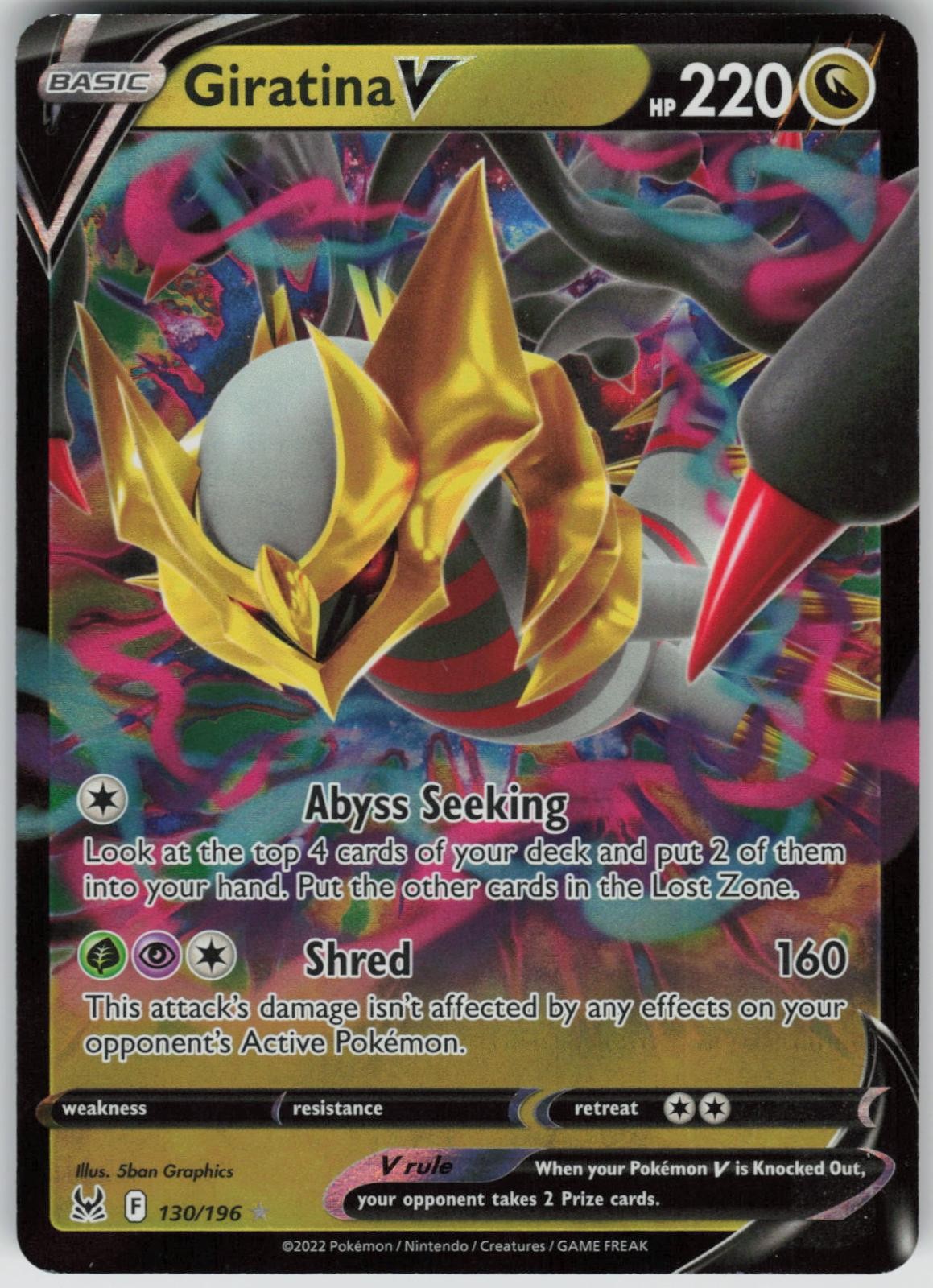 Giratina V 130/196 Holo Lost Origin Pokemon LP