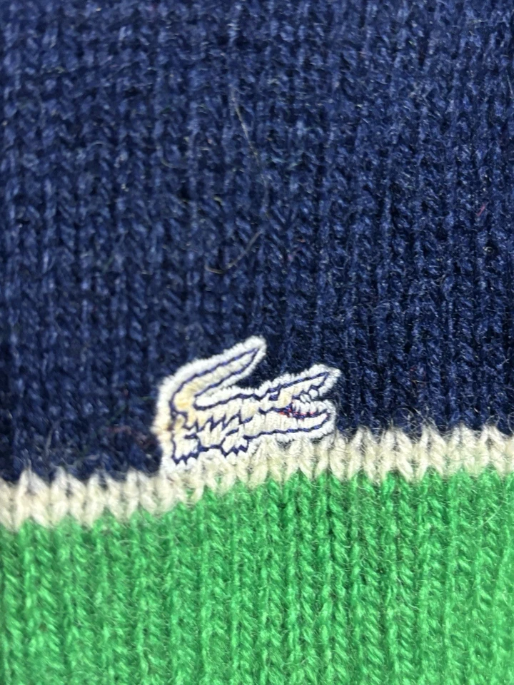 Vintage 80s Izod Lacoste Sweater Boys Sz 14 Multi Color Virgin Wool Knit - Image 3 of 4