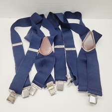 2 Carhartt Suspenders Mens Utility 2" Heavy-Duty Logger Blue Elastic Metal Clips