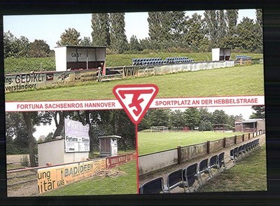 Stadionpostkarte Sportplatz an der Hebbelstr. Fortuna Sachsenroß Hannov+A 248112