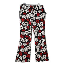 No Boundaries Pants Womens 13 Black Red White Floral Flare Stretch Y2K Retro