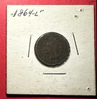 1864L US Indian Head Cent! Pointed Bust! FINE Details! Old US Coin!