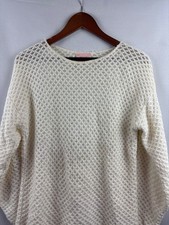 Jaclyn Smith Womens Small Cream Knit Sweater 75% Cotton 25% Rayon Made In USA