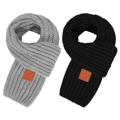 Sdfvsdg 2 Pcs Warm Kids Winter Knit Scarves Toddler 110cm x 9cm, Black,grey 