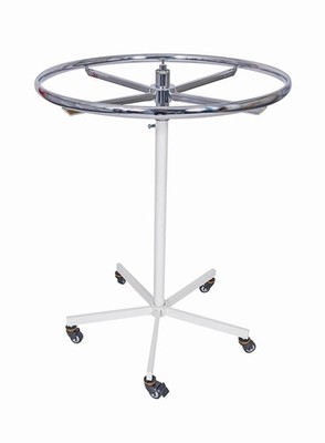 Kleiderständer Ø 85 cm Ringständer weißer Fuß Ring verchromt Ständer Rundständer