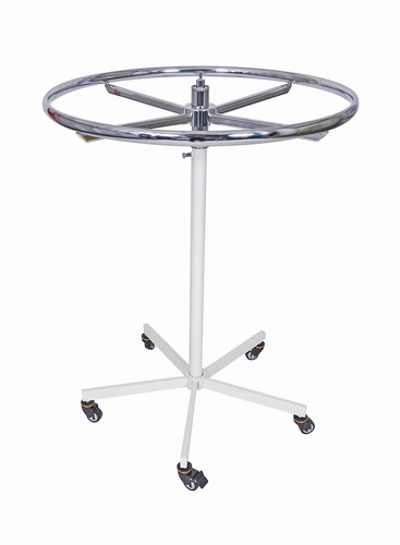 Coat Rack Γ 85 cm Ring Stand White Base Ring Chrome Plated Stand Round Stand