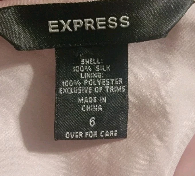 Y2k 90s Express Sz 6 Women's Pink Silk Floral Babydoll Dress Danity Cottagecore - Image 3 of 4