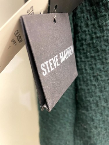 Steve Madden Women’s Green Belted Wool Blend Coat Size Small Long Jacket - Picture 4 of 13