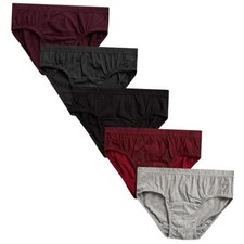 Low Rise Mens Briefs -5 Pack Tag X-Large Black/Red/Light Grey/Charcoal Grey
