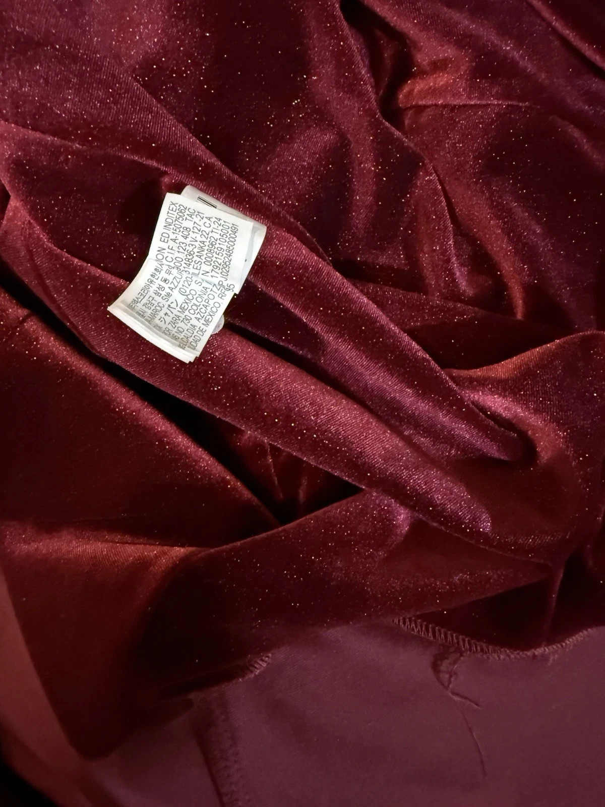 Zara Burgundy Velvet Midi Dress Size M Ref 9934/854/605 RRP £39.99 thumbnail 15