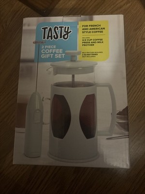 Tasty French Press 4.5 Cup & Milk Frother French & America Coffee Set New Gift