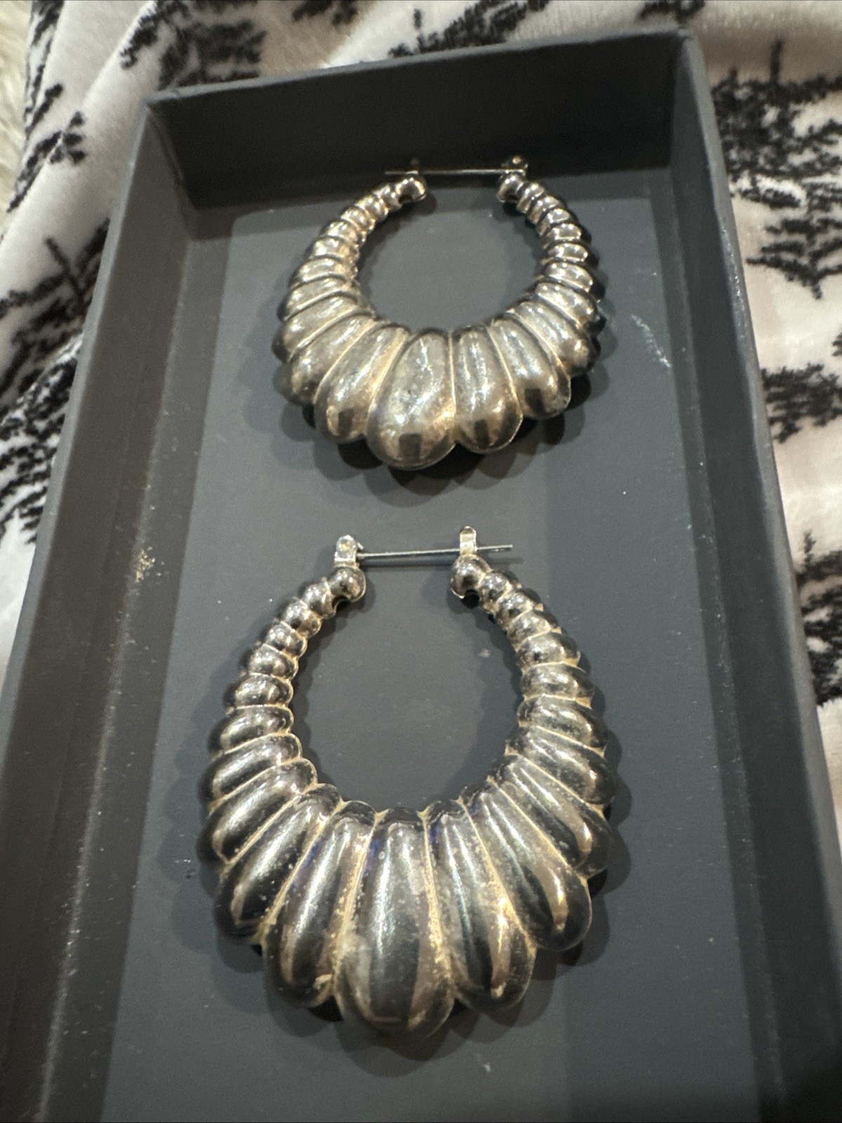 huge statement earrings Lightweight Silver Plated… - image 1