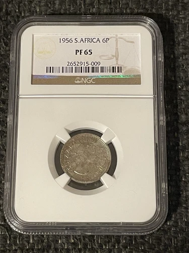 1956 SOUTH AFRICA 6 PENCE NGC PF65