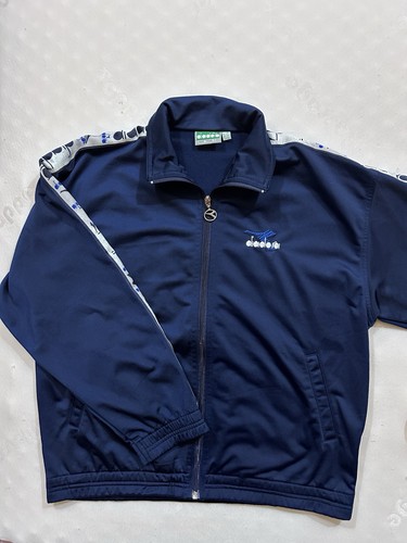Diadora, Diadora Vintage Track Jacket Sweatshirt Size It 46 Navy Blue SYM JACKET