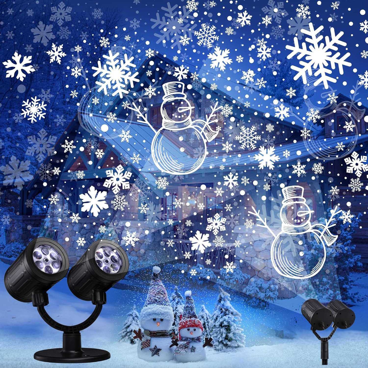 Proiettore Luci Natale Esterno Impermeabile IP65 LED Fiocchi Neve 2025
