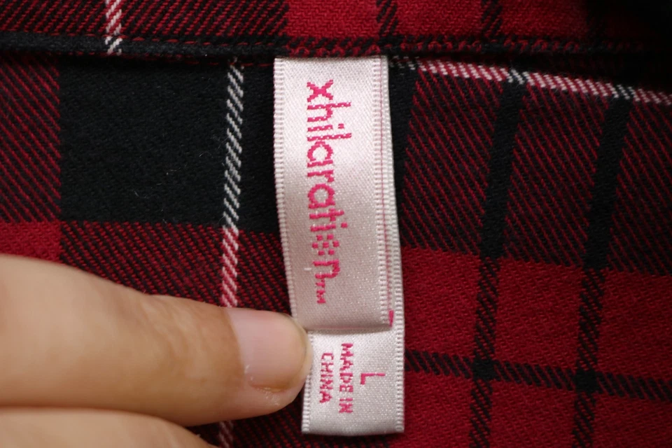 Vtg. Xhilaration Plaid Short Puff Sleeve Button Up Top-Size Large-Y2K-90's - Image 4 of 4