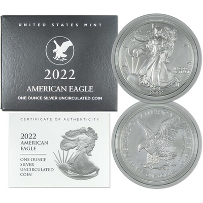 #ad #ad 2022 W American Silver Eagle Uncirculated Bullion Burnished OGP COA $95.99