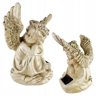 SOLAR GUARDIAN ANGEL CANDLE, leuchtende Krone für Garten oder Grab, 16 CM