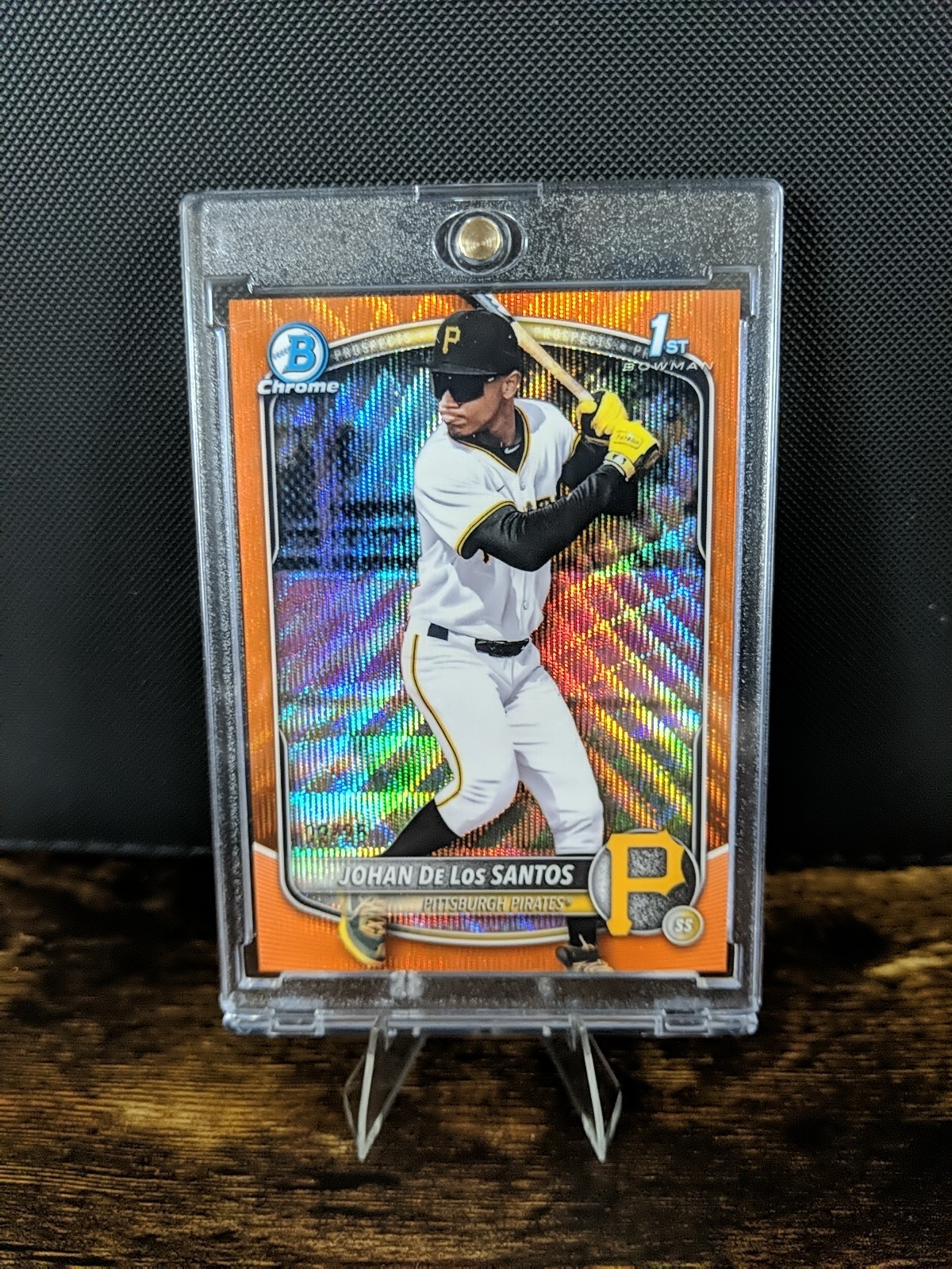 2025 Bowman Chrome 1st Johan De Los Santos Orange Wave Refractor/25 🔥🔥...