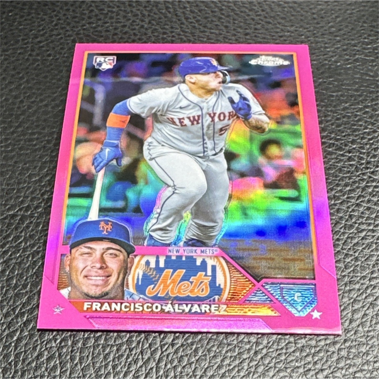 Topps Chrome Update 2023 Francisco Alvarez Pink Refractor Rookie Mets USC103