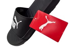 Puma Sliders Mens Size 7, 12 UK Popcat 20 Slip On Flip Flop Slide BLACK Holiday