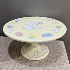 Rare Vtg White Barn Candle Co Pedestal Cake Plate Holder 10” Easter Unused NOS