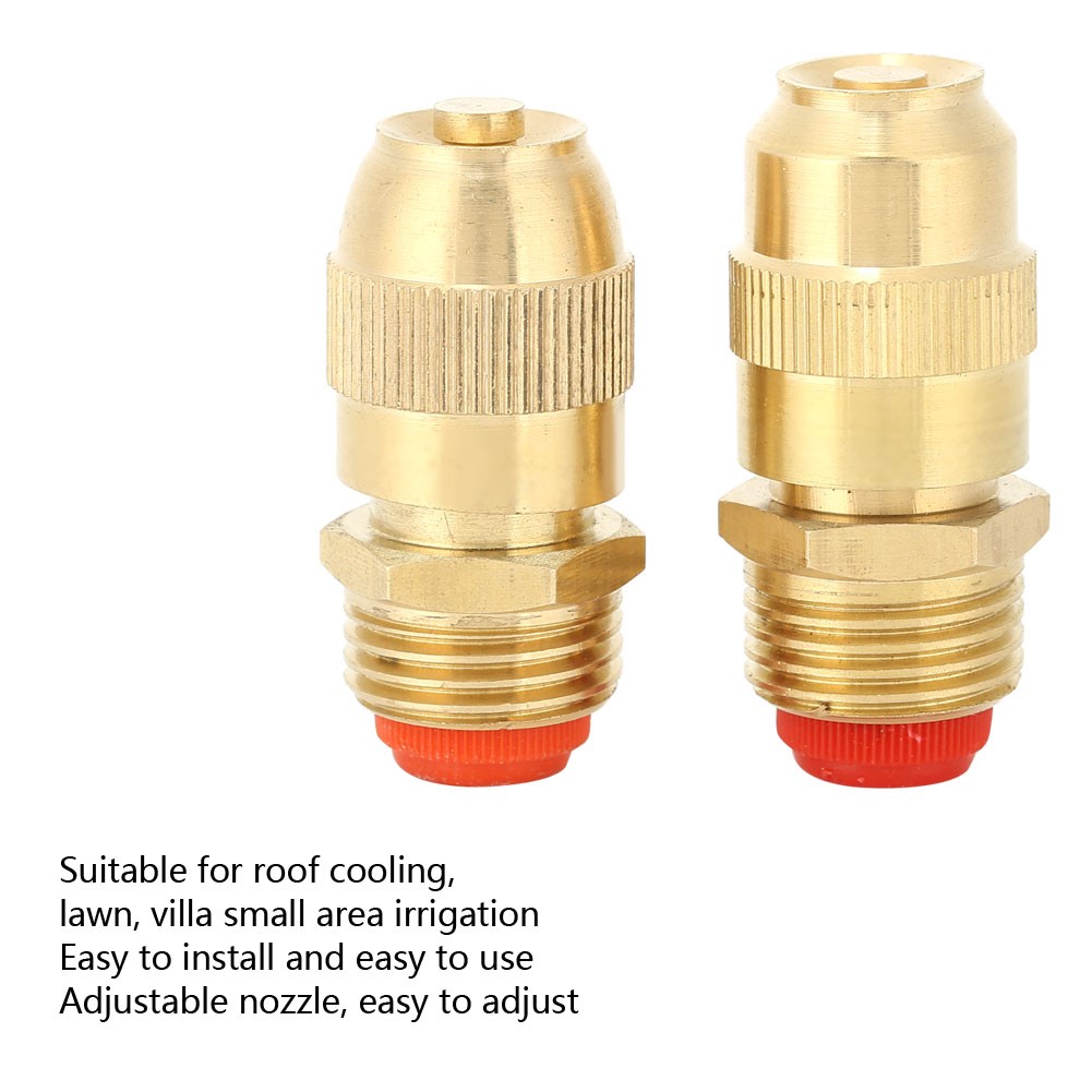 2Pcs G1/2 FNPT DN15 Brass Misting Spray Copper Lawn Sprinkler Misting Water