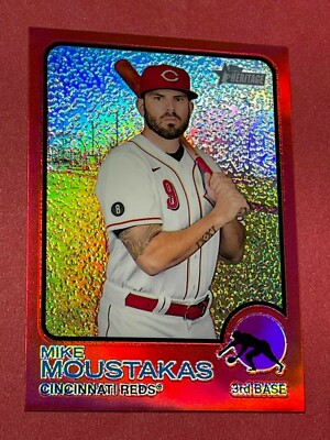 Mike Moustakas 2022 TOPPS HERITAGE #230 SP RED CHROME REFRACTOR-  #295/573