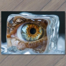 Art Print Eye Pun Ice Cube Brown Eye-ce Surreal Unusual Strange Weird Creepy