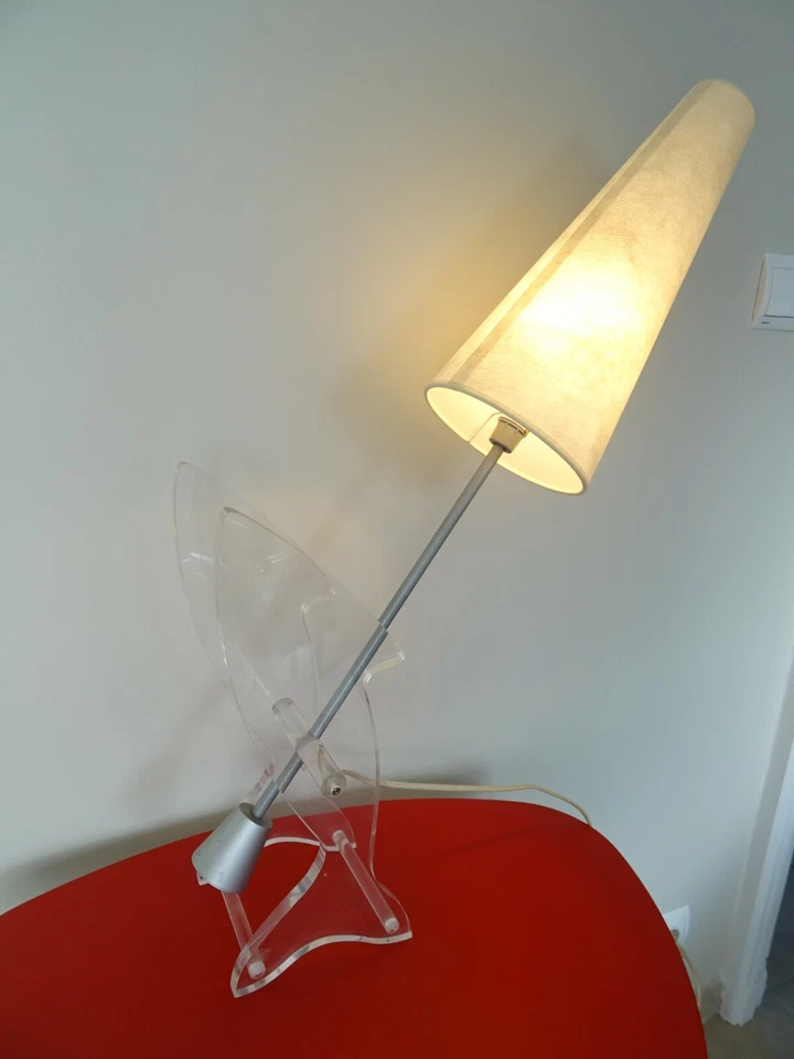 ancienne lampe de bureau plexiglas dumas starck romeo rega counterbalance lamp - Photo 4/4