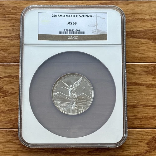 2015 Mo Mexico 2 Onza Silver Libertad MS69 NGC
