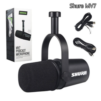 Shure MV7 Cardioid Dynamic Vocal / Broadcast Microphone USB & XLR