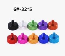 UNC 6 -32 5 Aluminium alloy Flat Knurled Thumb Screws For PC Case Handgrip Bolts