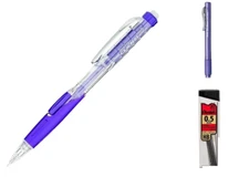 Pentel Twist-Erase Click Pencil Kit .5mm Lead Clic Eraser Purple School Office