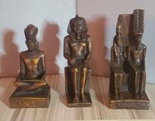 Egyptian God Amun & Mut, Pharaoh Kafre, And Osiris Figurines.