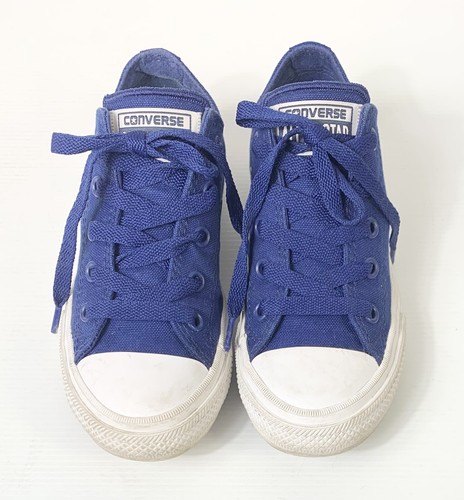 Kids Converse Chuck Taylor All Star Youth US 13 Blue Canvas Lace Up Sneakers - Picture 2 of 12